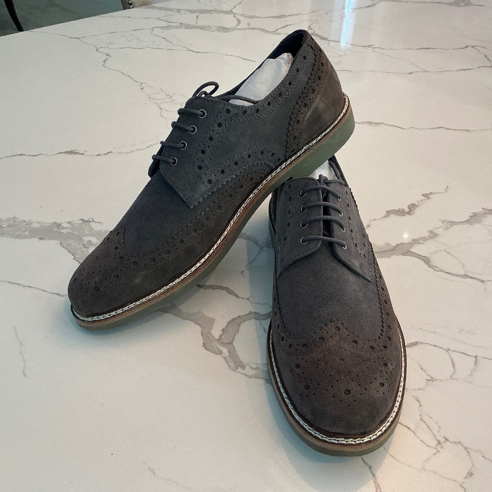 Joseph Abboud Men’s Oxfords in Grey Suede,  Size 13